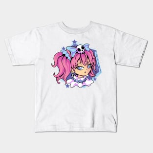 Pastel Goth Anime Girl Kids T-Shirt